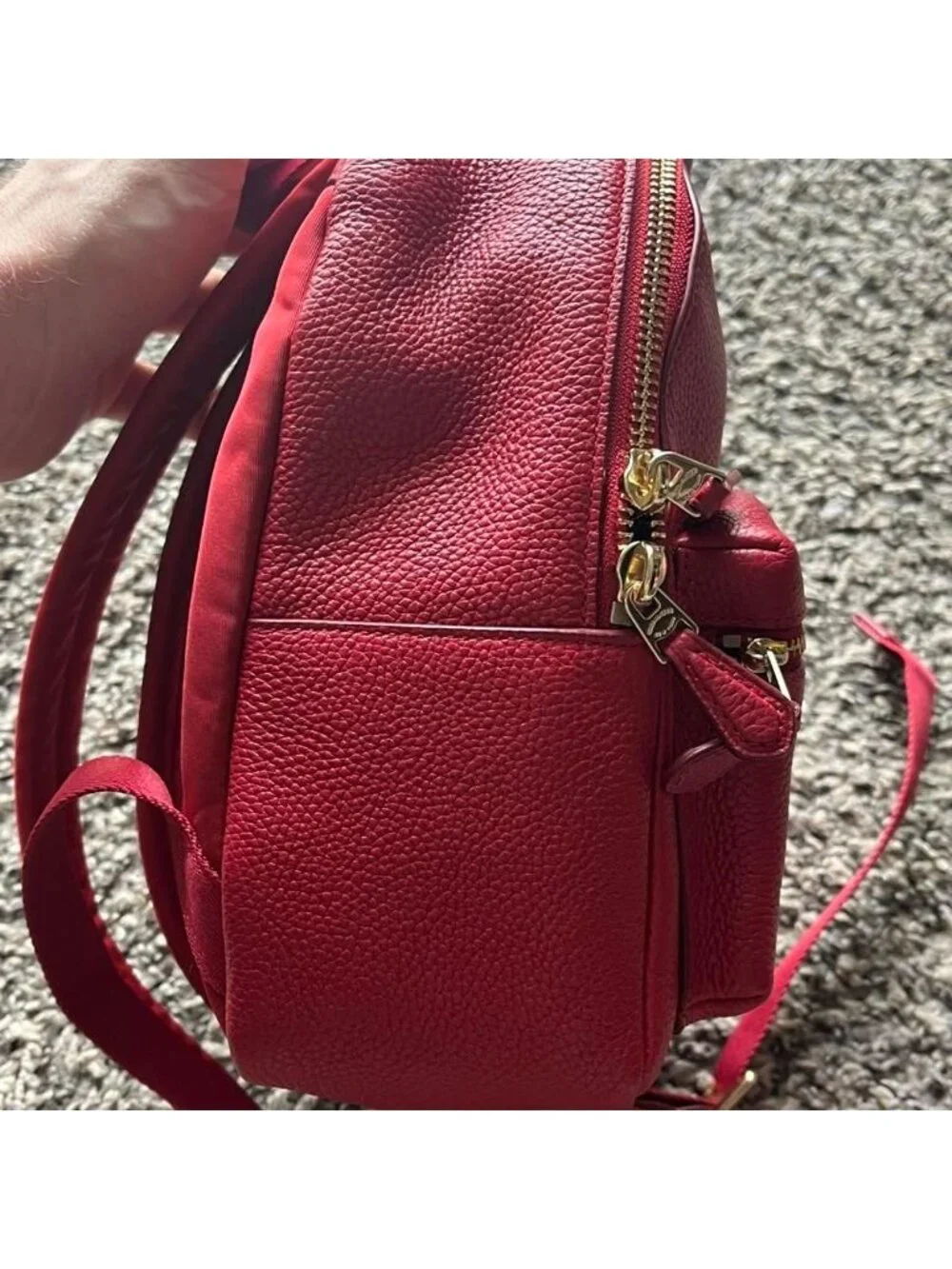 Coach red leather
